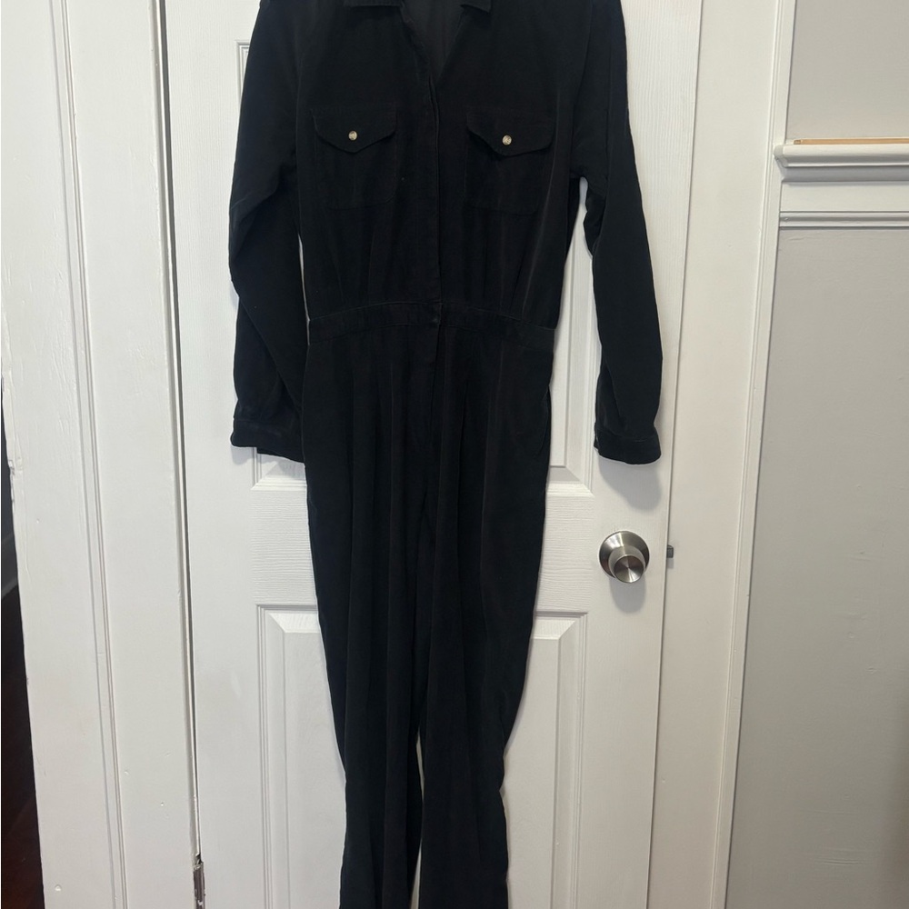 Newport News Black Corduroy Long Sleeve Jumpsuit – Size 14